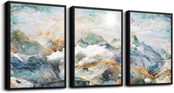 Canvas Wall Art For Living Room Modern Family Wall Decorations For Bedroom Office Wall Decor Foggy Forest Trees Landscape Wall Painting Prints Art Pictures Artwork Room Home Decor 3 Piece