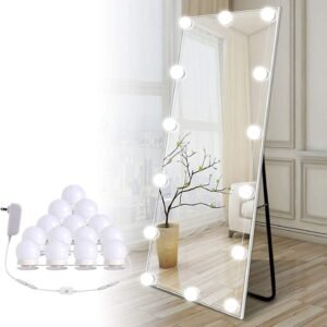 61FrclFXQ3L._AC_SL1500.jpg Vanity Lights for Mirror, 10 Bulbs Dimmable Mirror Lights Stick On, 11.8Ft Adjustable Length Makeup Light, Vanity Lighting Fixtures for Hollywood Mirror(No Mirror Included)
