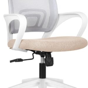 Office Computer Desk Chair Gaming-Ergonomic Mid Back Cushion Lumbar Support with Wheels Comfortable Blue Mesh Racing Seat Adjustable Swivel Rolling Home Executive (Black)