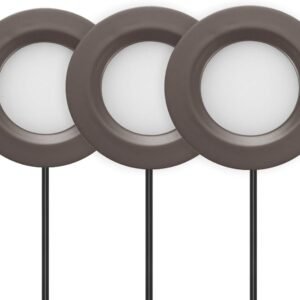 61GoAHjPtTL._AC_SL1500.jpg 2.75" Wide 3000K Dimmable LED Puck Lights Kit, Plug-in Installation with recessed or Surface Mounted, Bronze Finished, Set of 3, IN-0102-3-BZ