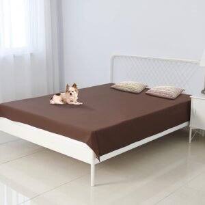 Thin Reversible Waterproof Protective Cover or Liner for Bed or Couch, for Dogs and Cats (King 82 x 100, Gray)