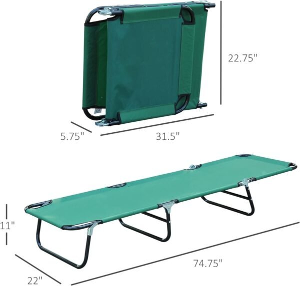 61IGpRAEE8L._AC_SL1500.jpg Folding Chaise Lounge Pool Chairs, Outdoor Sun Tanning Chairs with 5-Level Reclining Back, Steel Frame for Beach, Yard, Patio, Green