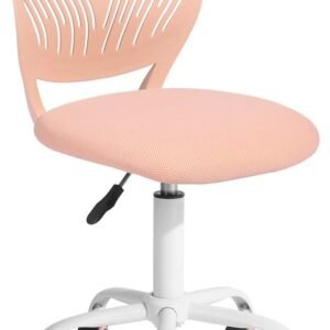 61IlR4o7L2L._AC_SL1200.jpg Teens Girls Task Chair 360 Swivel, Low Mid PP Mesh Back Fabric Seat, Height Adjustable, Rolling Castor, W15.7inces x D15.2inces x H29.5-34.2inches (Rose)