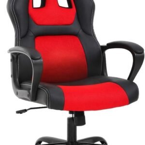 61KGo8x1YfL._AC_SL1010.jpg Office Chair PC Gaming Chair Cheap Desk Chair Ergonomic PU Leather Executive Computer Chair Lumbar Support for Women, Men (Red)