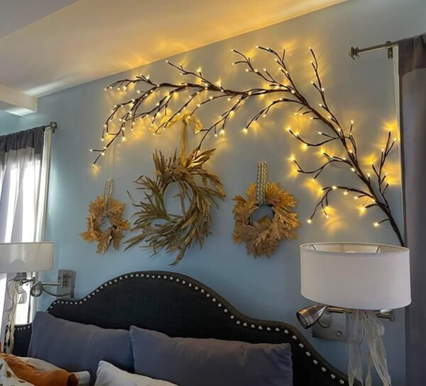 61KHmODzGfL._AC_SL1100.jpg Enchanted Willow Vine Light, Christmas Decorations Flexible DIY Vines for Room Decor, 144 LEDs Artificial Plants Tree Branches,7.5FT Vines with Lights for Wall Bedroom Living Room Decor(1PCS)
