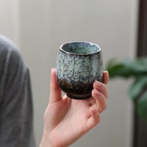 Ceramic Teacup, Kung Fu Tea Set, Coffee cup，Yerba Mate Set - Ceramic Mate CupSet of 4 (green)