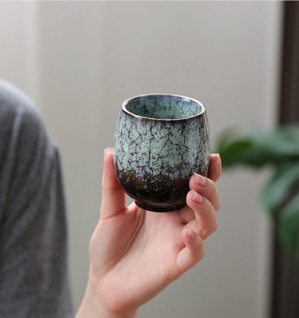 Ceramic Teacup, Kung Fu Tea Set, Coffee cup，Yerba Mate Set - Ceramic Mate CupSet of 4 (green)