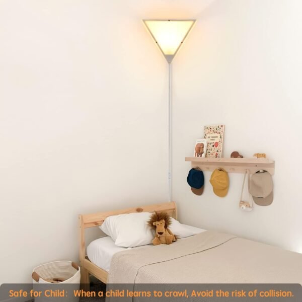 61M2iAMzcrL._AC_SL1500.jpg Corner Ceiling Light 1 Pack,Corner Wall Lights for Living Room Modern Corner Plug in Lights with White Acrylic Shade Corner Lights for Bedroom Kids Room Apartment