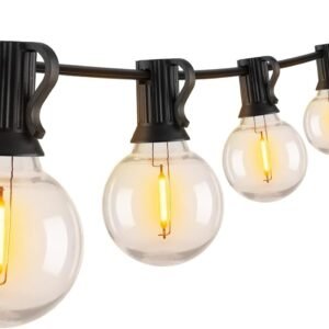 61MzGCXfG9L._AC_SL1500.jpg Outdoor String Lights 60 Feet G40 Globe Patio Lights with 32 Edison Shatterproof Bulbs(2 Spare), Waterproof Connectable Hanging Christmas Lights for Backyard Porch Balcony Party Xmas Decor