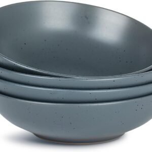 Pasta Bowls Set of 4, Large Salad Bowls, 8.75 Inch Ceramic Bowls for Serving Dinner, Microwave and Dishwasher Safe, Multi-color