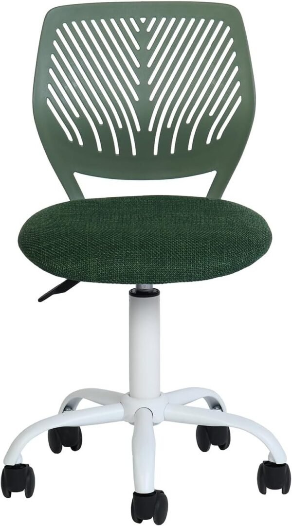 61Qn9xnG7zL._AC_SL1500.jpg Teens Girls Task Chair 360 Swivel, Low Mid PP Mesh Back Fabric Seat, Height Adjustable, Rolling Castor, W15.7inces x D15.2inces x H29.5-34.2inches (Rose)