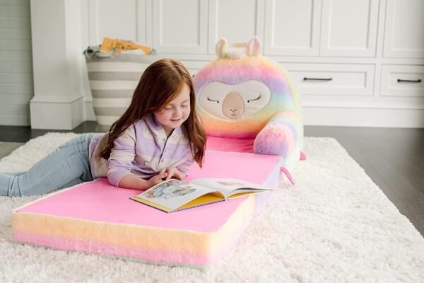 Soft Landing Elite Premium Character Sofa Seat & Transformable Fold-Out Lounger with Carrying Handle – Leopard