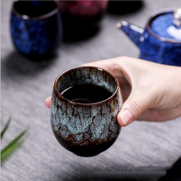 Ceramic Teacup, Kung Fu Tea Set, Coffee cup，Yerba Mate Set - Ceramic Mate CupSet of 4 (green)