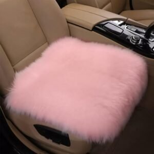 Single Sofa Recliner Chair Cover Soft Fluffy Faux Fur Sheepskin Carpet Cushion Pad for Living Room, Bedroom, Study Room, Pink