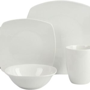 10 Strawberry Street Simply Coupe 16 Piece Dinnerware Set, White - SM-1600-CP-SW
