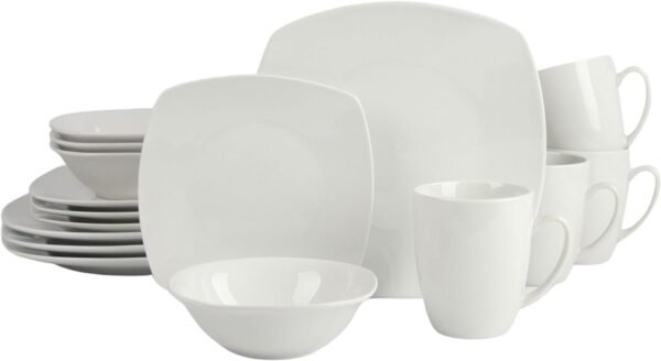 10 Strawberry Street Simply Coupe 16 Piece Dinnerware Set, White - SM-1600-CP-SW