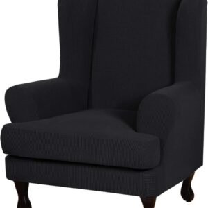 H.VERSAILTEX High Stretch Jacquard 2 Pieces Sofa Cover Couch Cover Furniture Sofa Slip Covers for Living Room, Polyester Spandex Jacquard Fabric Suit for T Cushion/Box Cushion (Sofa 72"-88", Navy)