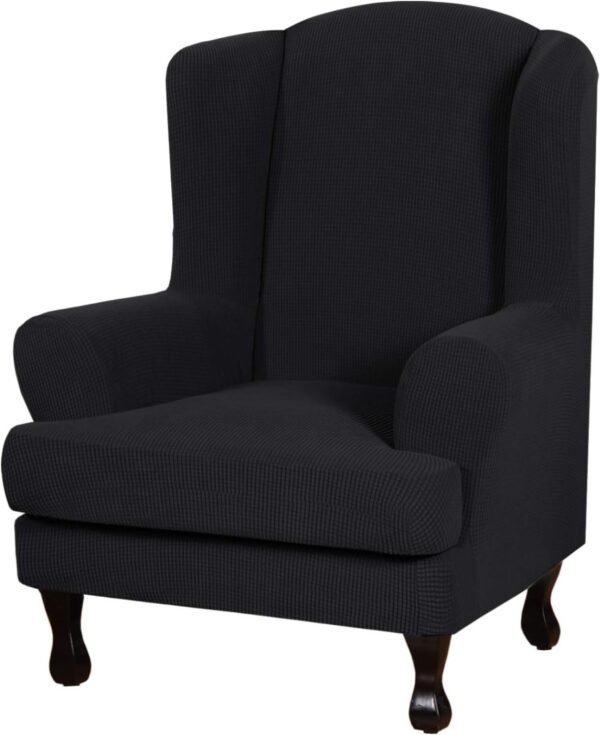 H.VERSAILTEX High Stretch Jacquard 2 Pieces Sofa Cover Couch Cover Furniture Sofa Slip Covers for Living Room, Polyester Spandex Jacquard Fabric Suit for T Cushion/Box Cushion (Sofa 72"-88", Navy)