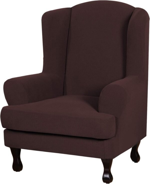 H.VERSAILTEX High Stretch Jacquard 2 Pieces Sofa Cover Couch Cover Furniture Sofa Slip Covers for Living Room, Polyester Spandex Jacquard Fabric Suit for T Cushion/Box Cushion (Sofa 72"-88", Navy)