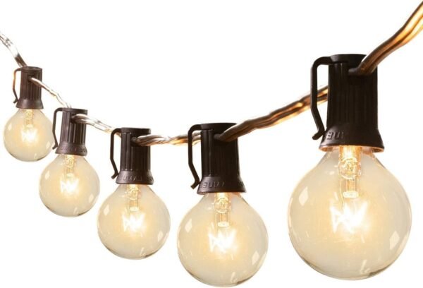 61ZsnH1tHkL._AC_SL1500.jpg Outdoor String Lights 60 Feet G40 Globe Patio Lights with 32 Edison Shatterproof Bulbs(2 Spare), Waterproof Connectable Hanging Christmas Lights for Backyard Porch Balcony Party Xmas Decor