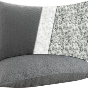 Memory Foam Pillows Queen Size Set of 2 Adjustable Cool Pillow for Side Back Stomach Sleepers Luxury Gel Pillow with Washable Cover