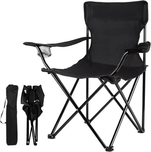 Portable Camping Chairs Enjoy The Outdoors with a Versatile Folding Chair, Sports Chair, Outdoor Chair & Lawn Chair, Black