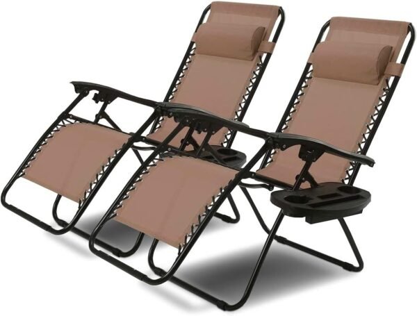 Folding Lawn Beach Recliner Outdoor Zero Gravity Lounge Chair, 1 PC, Navy