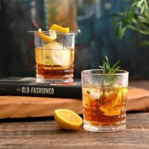 Old Fashioned Whiskey Glasses Set of 4, 11oz Bourbon Glass Set Rock Glass for Cocktail Drinks Scotch, Lowball Drinking Bar Glassware Thick Short Tumbler Drinkware Men Gift