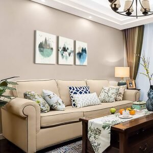 Canvas Wall Art For Living Room Office Wall decor Abstract Geometry Mountain Wall Artworks Pictures for Bedroom 3 Panels bathroom Wall Paintings posters Home Decoration 12x16 inch 3 piece