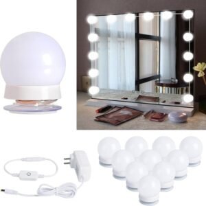 61i719Y6vqL._AC_SL1500.jpg Vanity Lights for Mirror, 10 Bulbs Dimmable Mirror Lights Stick On, 11.8Ft Adjustable Length Makeup Light, Vanity Lighting Fixtures for Hollywood Mirror(No Mirror Included)