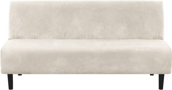 61iGTh8Re1L._AC_SL1500.jpg H.VERSAILTEX Real Velvet Futon Cover Armless Sofa Covers Sofa Bed Covers Stretch Futon Couch Cover Sofa Slipcover Furniture Protector Thick Soft Cozy Velvet Fabric Form Fitted Stay In Place, Sea Grass