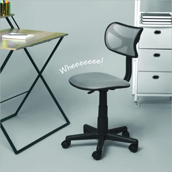 61iU5TwT6uL._AC_SL1339.jpg Swivel Mesh Desk Chair, Silver 21D x 21W x 33H in