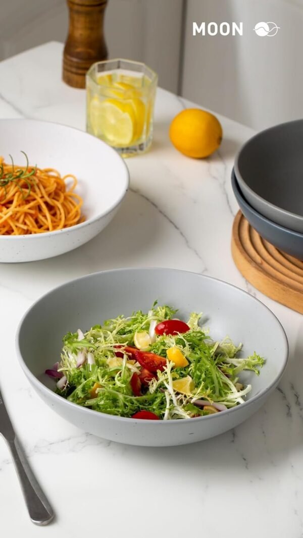 Pasta Bowls Set of 4, Large Salad Bowls, 8.75 Inch Ceramic Bowls for Serving Dinner, Microwave and Dishwasher Safe, Multi-color