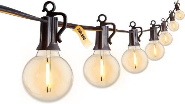 61mDxKJexjL._AC_SL1500.jpg Outdoor String Lights 60 Feet G40 Globe Patio Lights with 32 Edison Shatterproof Bulbs(2 Spare), Waterproof Connectable Hanging Christmas Lights for Backyard Porch Balcony Party Xmas Decor