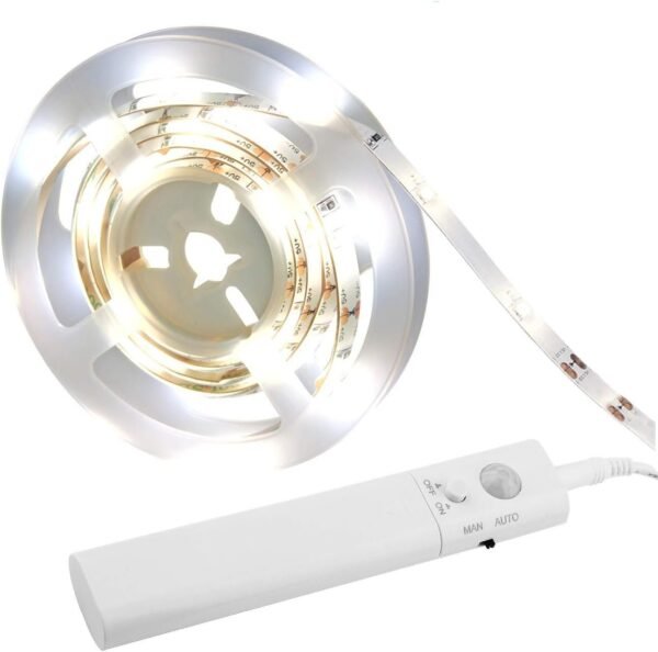 9.8ft Under Cabinet Lighting Motion Sensor Activated Led Strip Closet Lights Battery Powered Basement Trunk Counter Bed Stair Light Auto On Off for Bedroom Kitchen Indoor Nature White 4000K