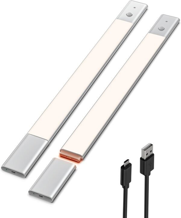 61n2atQkqPL._AC_SL1500.jpg Motion Sensor Cabinet Light,48LED Detachable Battery Powered Operated Dimmable Closet Lights, Rechargeable Wireless Under Counter Lighting,Night Light for Stairway,Kitchen,Wardrobe,Cupboard