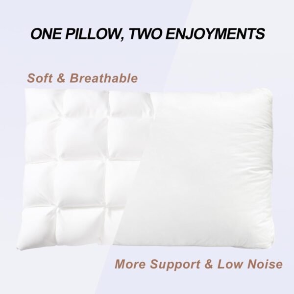 Soft Pillows Queen Size for Sleeping, Support Bed Pillows, Fluffy Down Alternative Pillow, Luxury Hotel Gel Pillows for Side Sleeping (White)