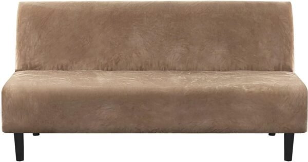 61o9M7vRhwL._AC_SL1500.jpg H.VERSAILTEX Real Velvet Futon Cover Armless Sofa Covers Sofa Bed Covers Stretch Futon Couch Cover Sofa Slipcover Furniture Protector Thick Soft Cozy Velvet Fabric Form Fitted Stay In Place, Sea Grass