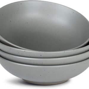 Pasta Bowls Set of 4, Large Salad Bowls, 8.75 Inch Ceramic Bowls for Serving Dinner, Microwave and Dishwasher Safe, Multi-color