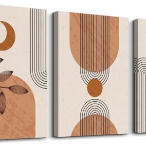 Canvas Wall Art For Living Room Office Wall decor Abstract Geometry Mountain Wall Artworks Pictures for Bedroom 3 Panels bathroom Wall Paintings posters Home Decoration 12x16 inch 3 piece