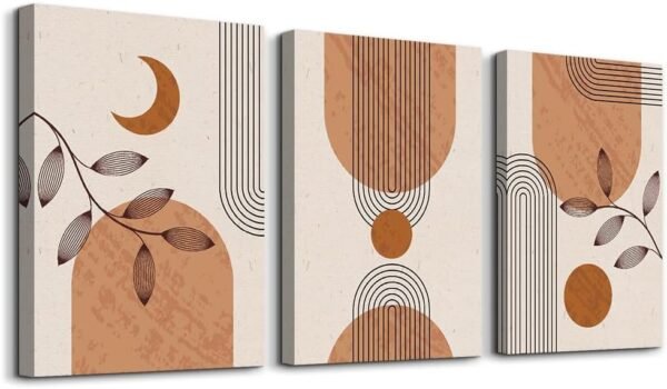 Canvas Wall Art For Living Room Office Wall decor Abstract Geometry Mountain Wall Artworks Pictures for Bedroom 3 Panels bathroom Wall Paintings posters Home Decoration 12x16 inch 3 piece