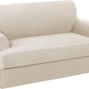 H.VERSAILTEX High Stretch Jacquard 2 Pieces Sofa Cover Couch Cover Furniture Sofa Slip Covers for Living Room, Polyester Spandex Jacquard Fabric Suit for T Cushion/Box Cushion (Sofa 72"-88", Navy)