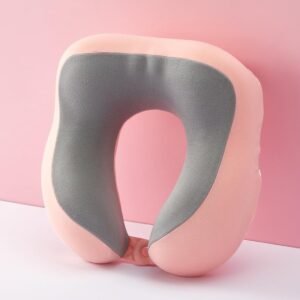 U-Shaped Neck Pillow Dual-Color Memory Foam Support Neck and Head, Suitable for Airplane, Trains, Self-Driving Cars, Pink