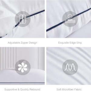 Pillows Standard Size Set of 2,Adjustable Microfiber Standard Pillows with Hollow Fiber,Hotel Quailty Bed Pillows for Sleeping 2 Pack for Side Sleeper