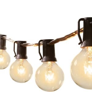61ssYC-ieKL._AC_SL1500.jpg Outdoor String Lights 60 Feet G40 Globe Patio Lights with 32 Edison Shatterproof Bulbs(2 Spare), Waterproof Connectable Hanging Christmas Lights for Backyard Porch Balcony Party Xmas Decor