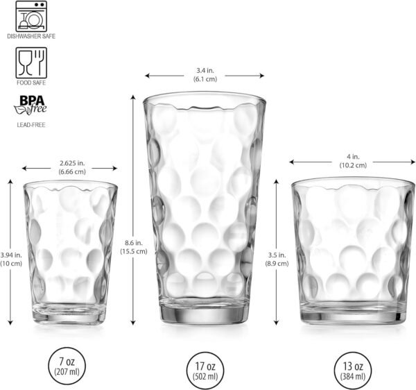 Home Essentials 12-Piece Galaxy Glassware Set, 17 oz