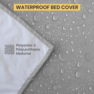 Thin Reversible Waterproof Protective Cover or Liner for Bed or Couch, for Dogs and Cats (King 82 x 100, Gray)