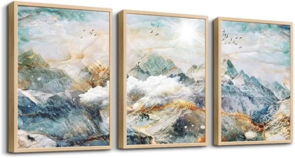 Canvas Wall Art For Living Room Modern Family Wall Decorations For Bedroom Office Wall Decor Foggy Forest Trees Landscape Wall Painting Prints Art Pictures Artwork Room Home Decor 3 Piece