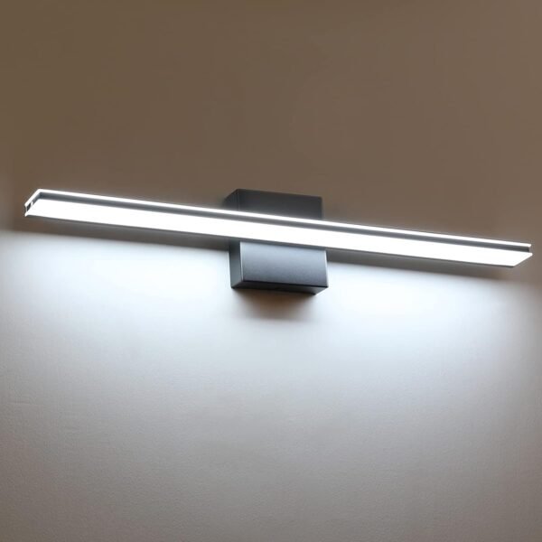 61uiBe7QGBS._AC_SL1500.jpg 9W Bathroom Vanity Light Fixture Matte Black Wall Light Fixture Over Mirror Cold White 5000K Bathroom Light Fixture 16" 40cm Washroom Light for Bedroom Living Room Art Display Dressing Table