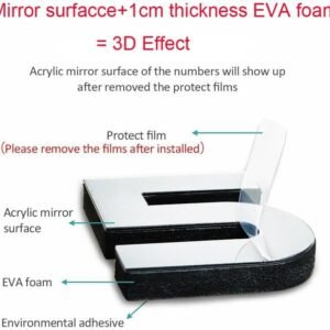 Large 3D DIY Wall Clock Frameless Mirror Surface Big Wall Clock Home Decoration for Living Room Bedroom Home Office Kids Room Hotel Coffee Hall Bar Wall Decoration